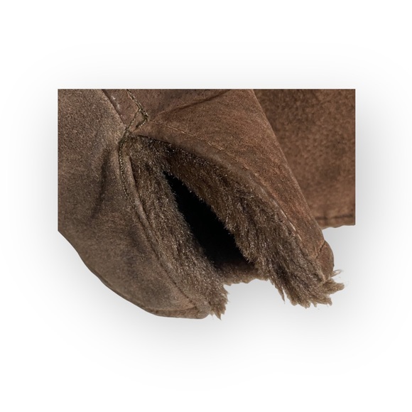 Bagatelle ๐ค Leather Shearling Lined Chore Rancher Duffle Coat ๐ค Fur Trim ๐ค XL - Picture 8 of 16